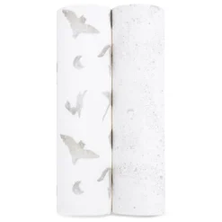 organic cotton muslin swaddle blanket 2 pack