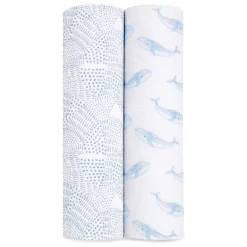 organic cotton muslin swaddle blanket 2 pack