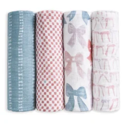 organic cotton muslin swaddle blanket 4 pack