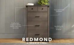 Redmond 4 Drawer Chest, Dapper Gray