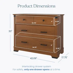 Redmond 3 Drawer Dresser, Coach Cherry