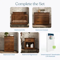 Redmond 3 Drawer Dresser, Coach Cherry