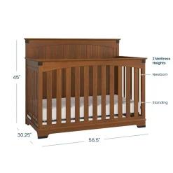 Redmond Full Panel 4-in-1 Convertible Crib, Coach Cherry