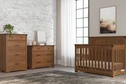 Redmond Full Panel 4-in-1 Convertible Crib, Coach Cherry