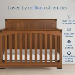 Redmond Full Panel 4-in-1 Convertible Crib, Coach Cherry