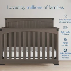 Redmond Full Panel 4-in-1 Convertible Crib, Dapper Gray