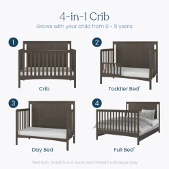 Scout 4-in-1 Convertible Crib, Dapper Gray