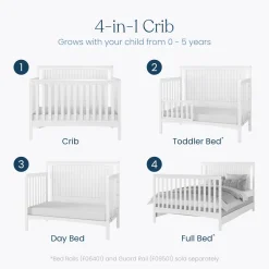 Scout 4-in-1 Convertible Crib, Matte White