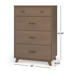 Soho 4 Drawer Chest, Dusty Heather