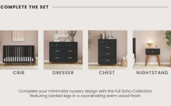 Soho 4 Drawer Chest, Ebony
