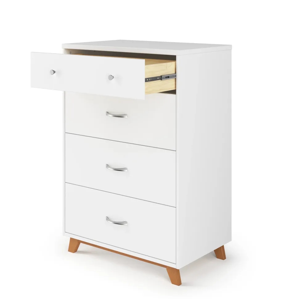 Soho 4 Drawer Chest, White/Natural