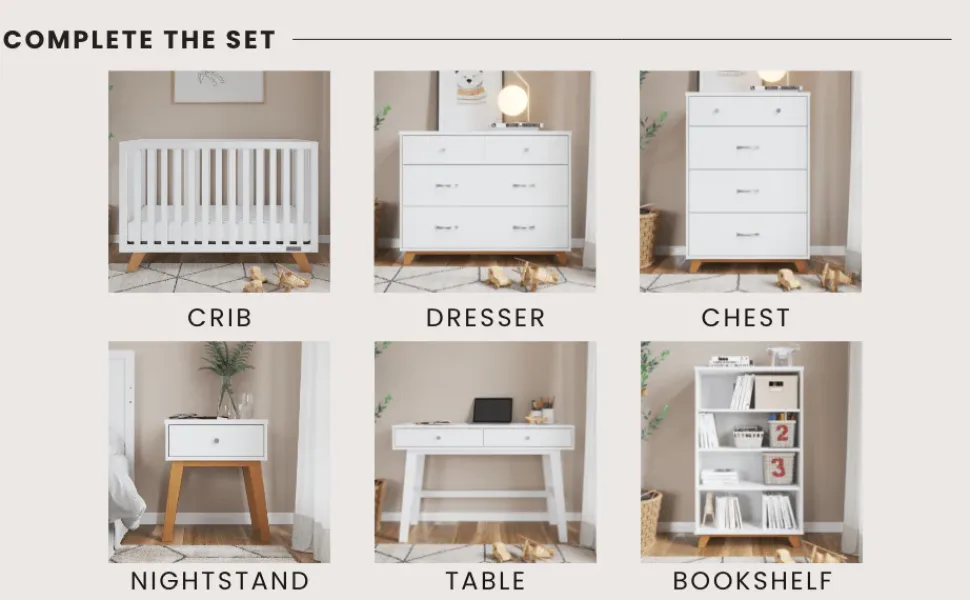 Soho 4 Drawer Chest, White/Natural