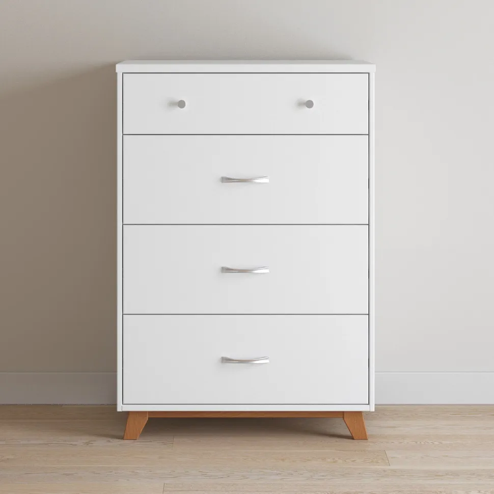 Soho 4 Drawer Chest, White/Natural