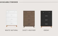 Soho 4 Drawer Chest, White/Natural