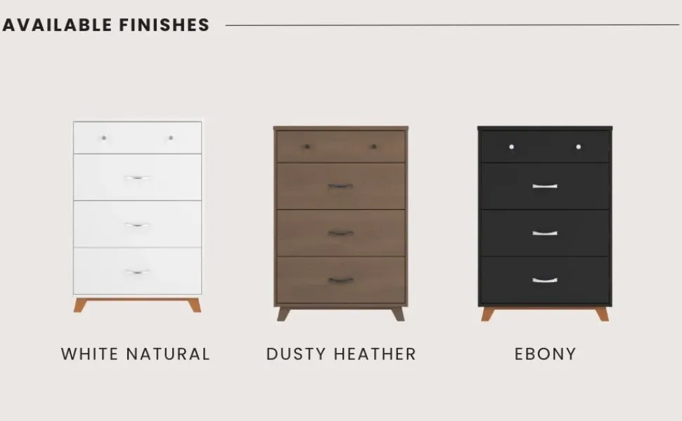 Soho 4 Drawer Chest, White/Natural