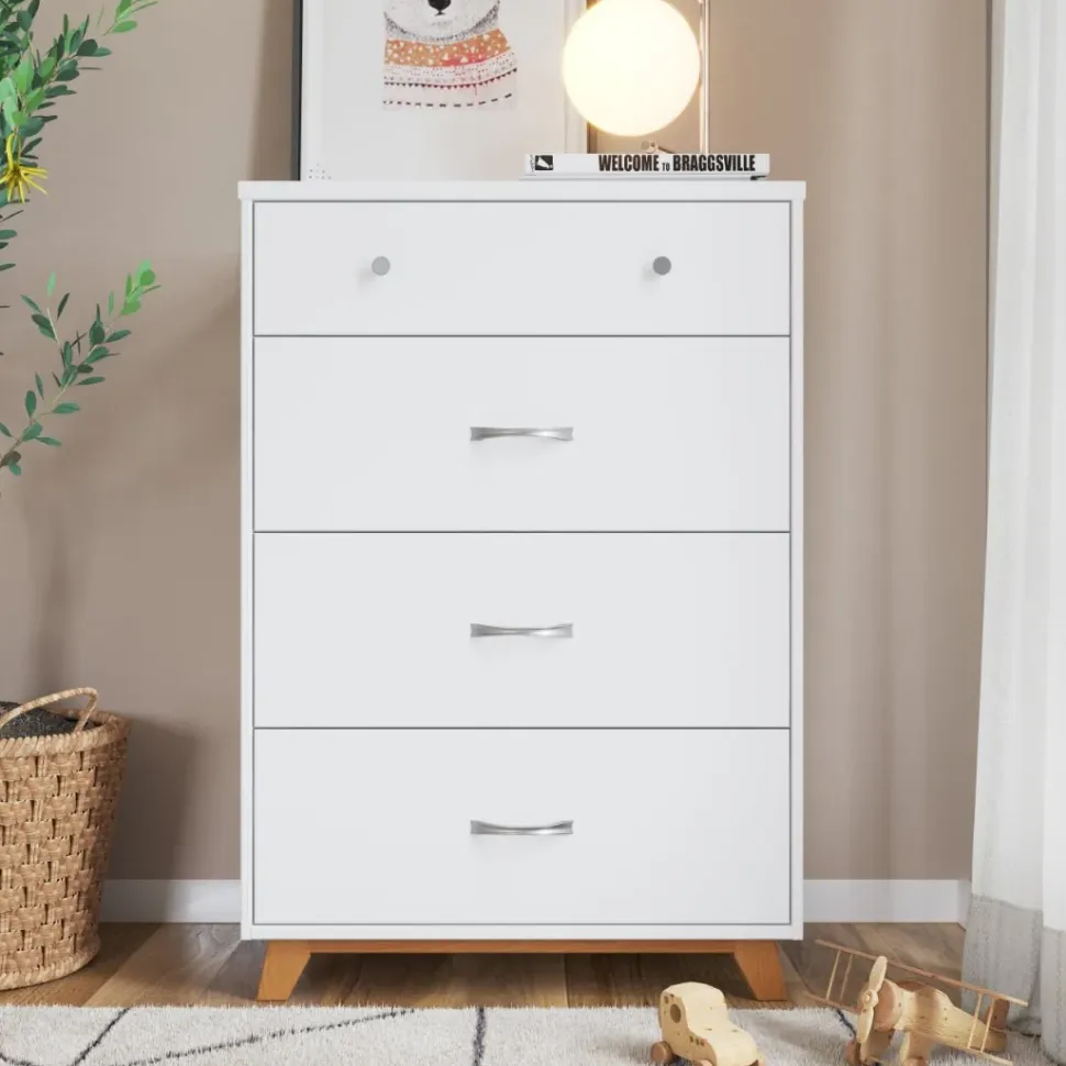 Soho 4 Drawer Chest, White/Natural