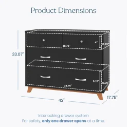Soho 3-Drawer Dresser, Ebony