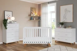 Soho 3-Drawer Dresser, White/Natural