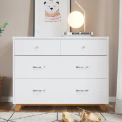 Soho 3-Drawer Dresser, White/Natural