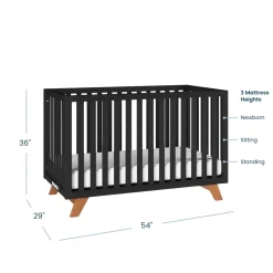 Soho 4-in-1 Convertible Crib, Ebony