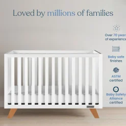 Soho 4-in-1 Convertible Crib, White/Natural