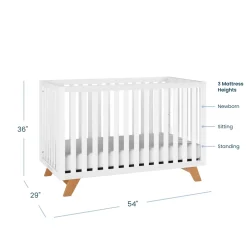 Soho 4-in-1 Convertible Crib, White/Natural