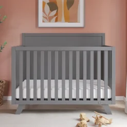 Soho 4-in-1 Flat Top Convertible Crib, Cool Gray