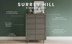 Surrey Hill 5 Drawer Chest, Lunar Gray