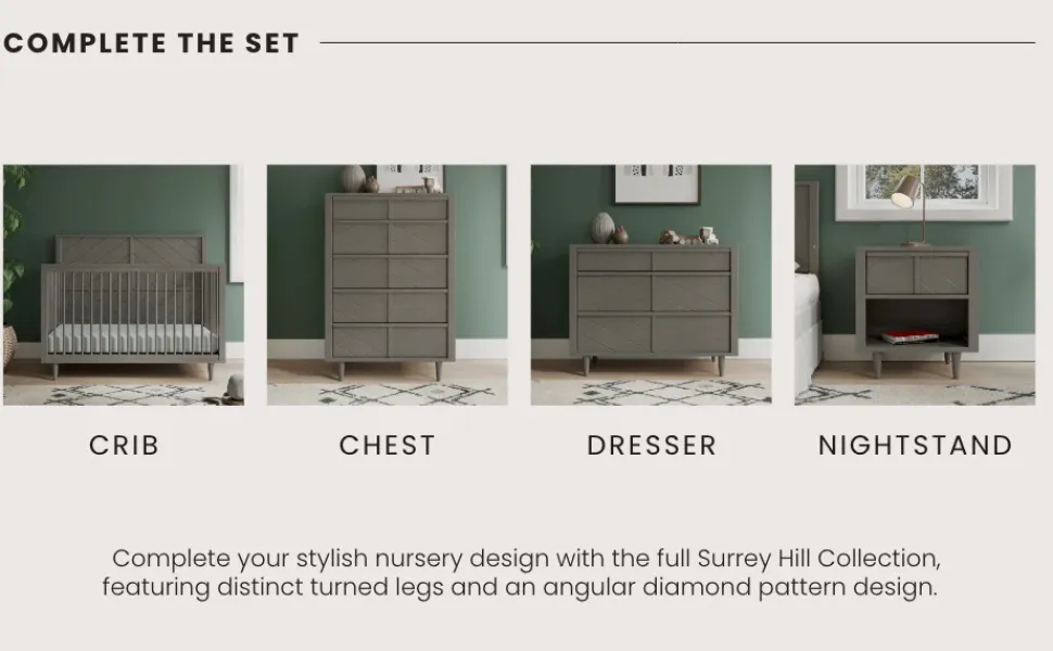 Surrey Hill 5 Drawer Chest, Lunar Gray