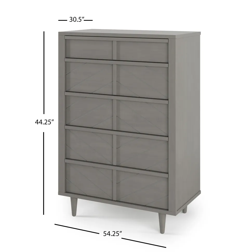 Surrey Hill 5 Drawer Chest, Lunar Gray