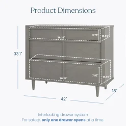 Surrey Hill 3 Drawer Dresser, Lunar Gray