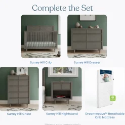 Surrey Hill 3 Drawer Dresser, Lunar Gray