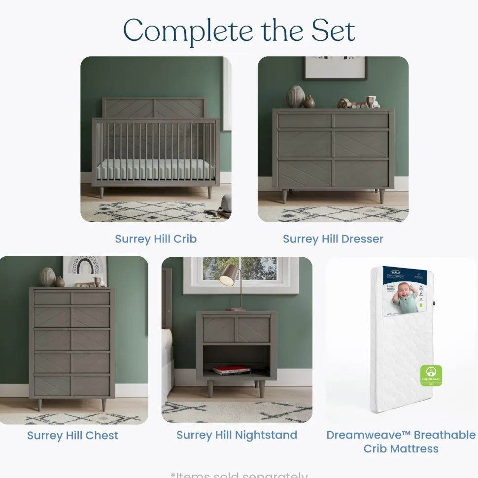Surrey Hill 3 Drawer Dresser, Lunar Gray