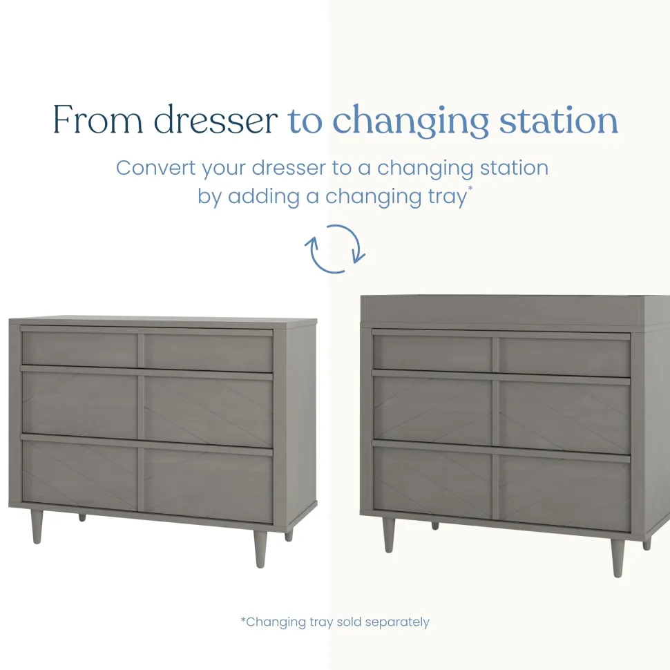 Surrey Hill 3 Drawer Dresser, Lunar Gray