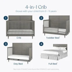 Surrey Hill 4-in-1 Convertible Crib, Lunar Gray
