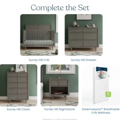 Surrey Hill 4-in-1 Convertible Crib, Lunar Gray