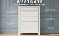 Westgate 5-Drawer Chest, Vintage Linen