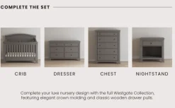 Westgate 4-in-1 Convertible Crib, Chelsea Grey