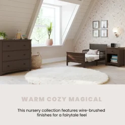 Woodland Toddler Bed, Brushed Truffle