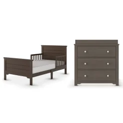 Woodland Toddler Bed, Brushed Truffle