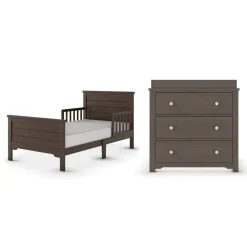 Woodland Toddler Bed, Brushed Truffle