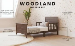 Woodland Toddler Bed, Brushed Truffle