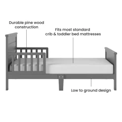 Woodland Toddler Bed, Brushed Pebble