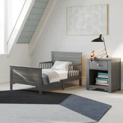 Woodland Toddler Bed, Brushed Pebble