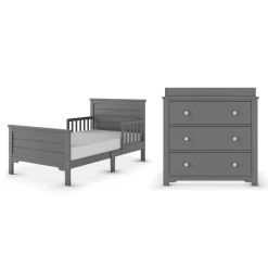 Woodland Toddler Bed, Brushed Pebble