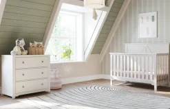 Woodland 4-in-1 Convertible Crib, Brushed Cotton