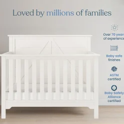 Woodland 4-in-1 Convertible Crib, Brushed Cotton