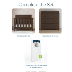 Woodland 4-in-1 Convertible Crib, Brushed Truffle
